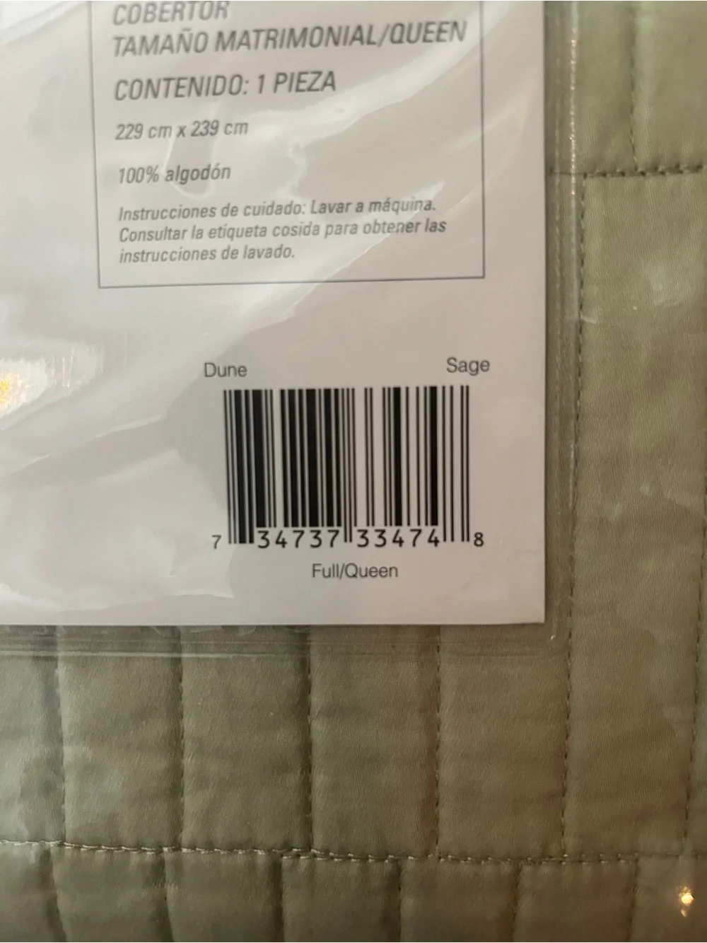 Real Simple Dune Quilted Reversible Coverlet / Bedspread / Blanket in Sage-NWT